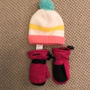Never worn Carter’s hat and Gordini mittens